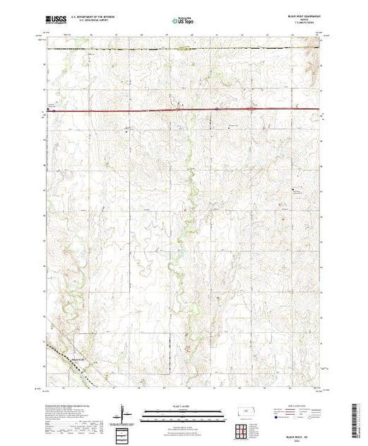 Us Topo 75 Minute Map For Black Wolf Ks American Map Store 9640