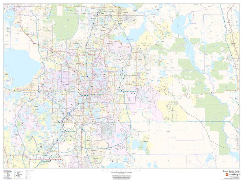 Orange County, Florida Wall Map – American Map Store