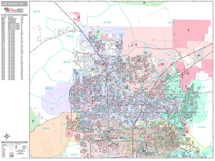 Las Vegas Metro Area Wall Map – American Map Store