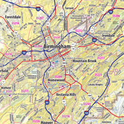 Birmingham Greater Metro Area Wall Map