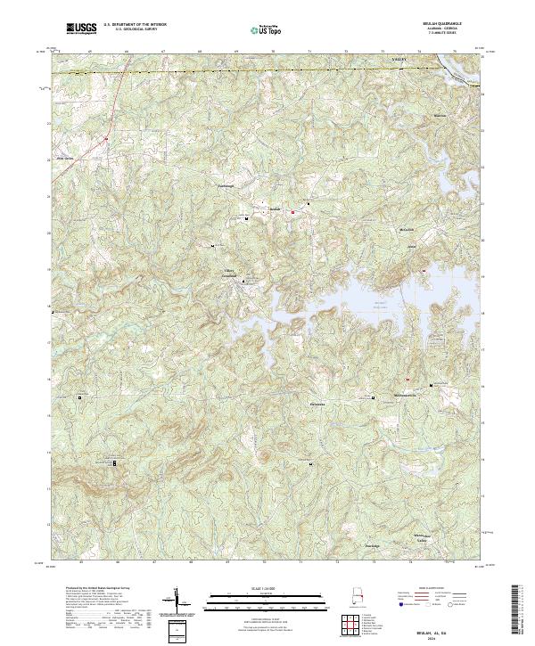 US Topo 7.5-minute map for Beulah ALGA