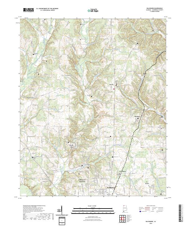 US Topo 7.5-minute map for Blackburn AL