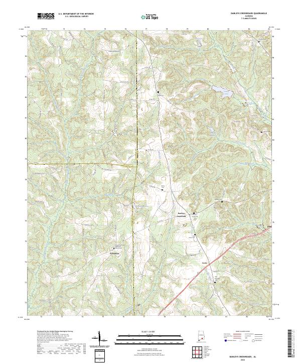 US Topo 7.5-minute map for Danleys Crossroads AL