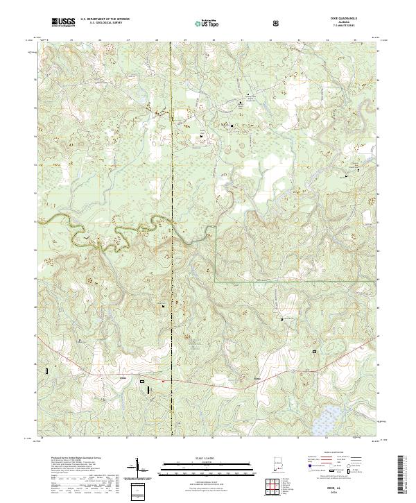 US Topo 7.5-minute map for Dixie AL