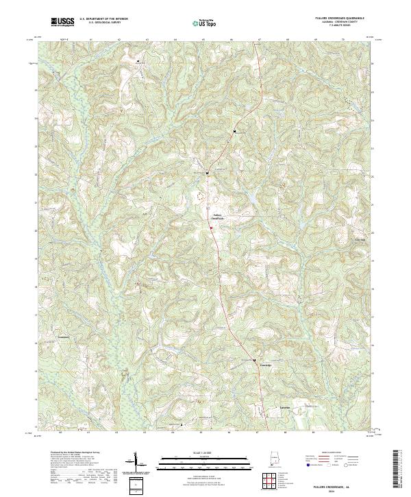 US Topo 7.5-minute map for Fullers Crossroads AL