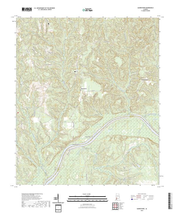 US Topo 7.5-minute map for Gainestown AL