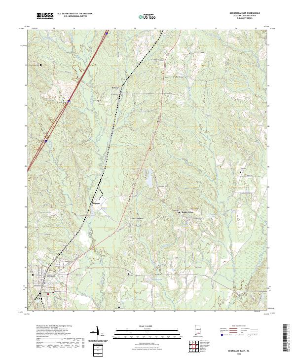 US Topo 7.5-minute map for Georgiana East AL