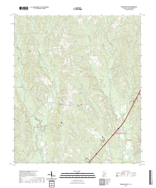 US Topo 7.5-minute map for Georgiana West AL