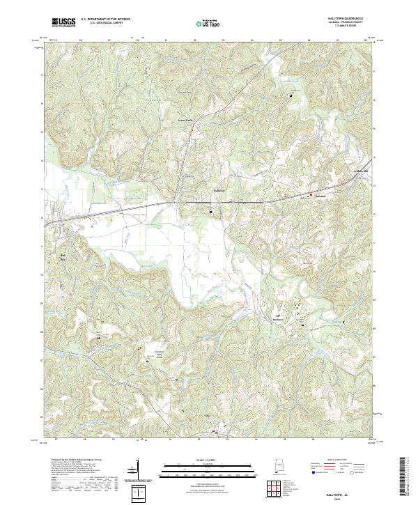 US Topo 7.5-minute map for Halltown AL