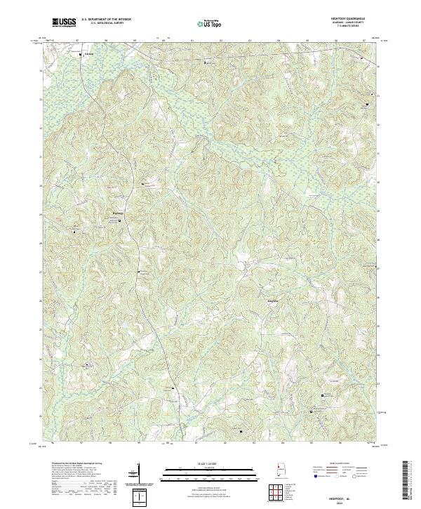 US Topo 7.5-minute map for Hightogy AL