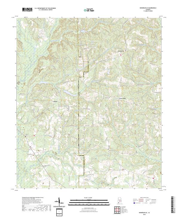 US Topo 7.5-minute map for Honoraville AL