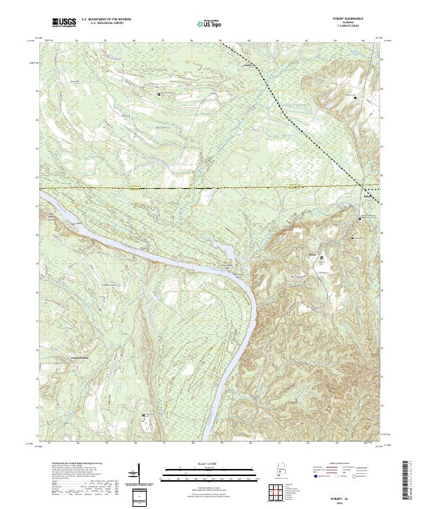 US Topo 7.5-minute map for Hybart AL