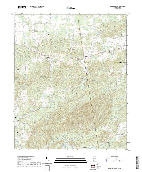 US Topo 7.5-minute map for Indian Mountain ALGA