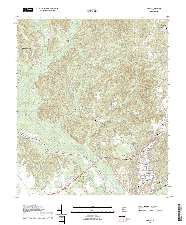 US Topo 7.5-minute map for Jackson AL