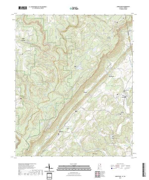 US Topo 7.5-minute map for Jamestown ALGA