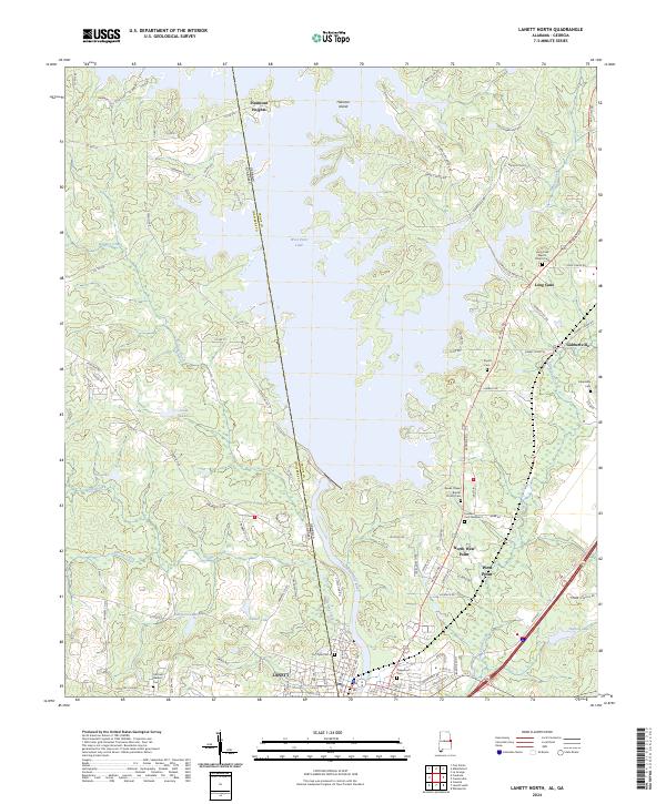 US Topo 7.5-minute map for Lanett North ALGA