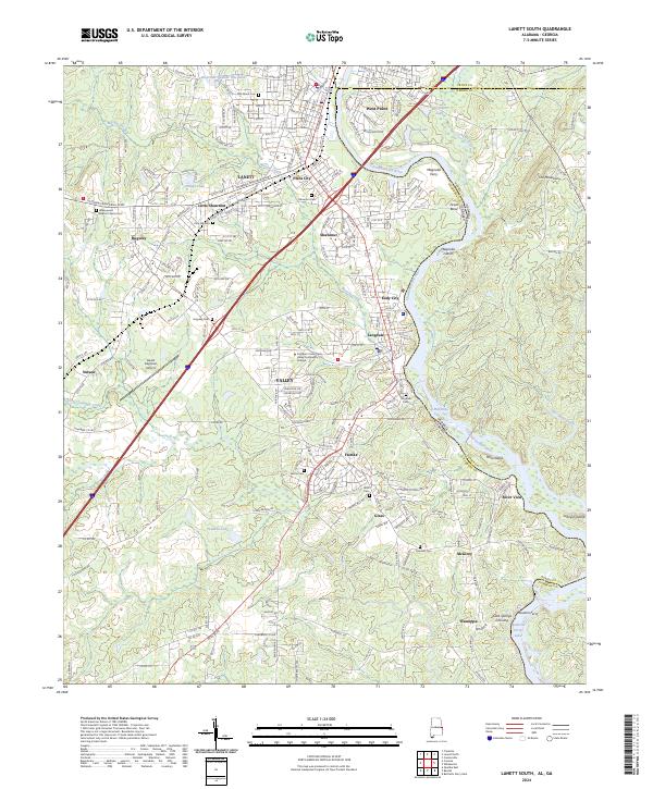 US Topo 7.5-minute map for Lanett South ALGA