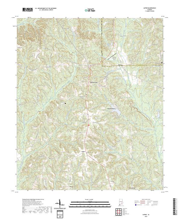 US Topo 7.5-minute map for Lapine AL