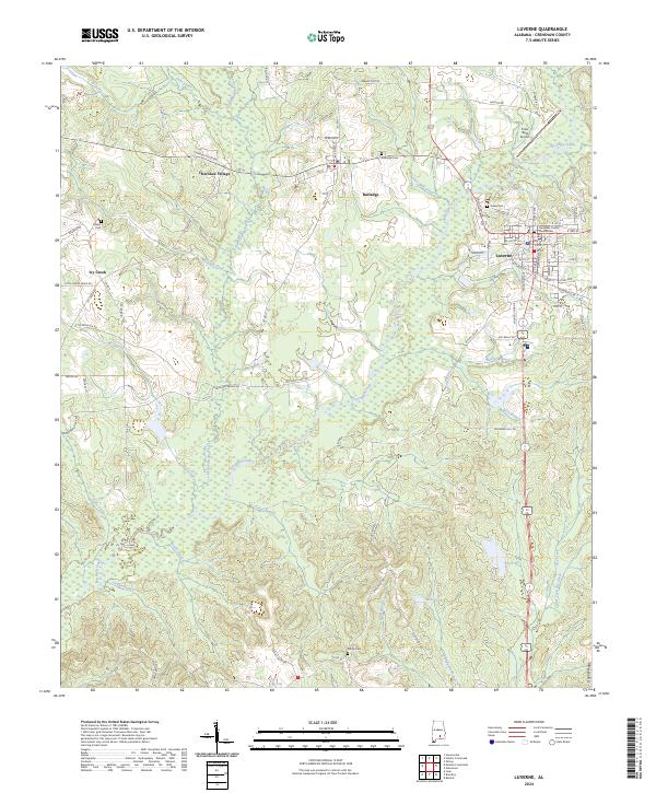 US Topo 7.5-minute map for Luverne AL