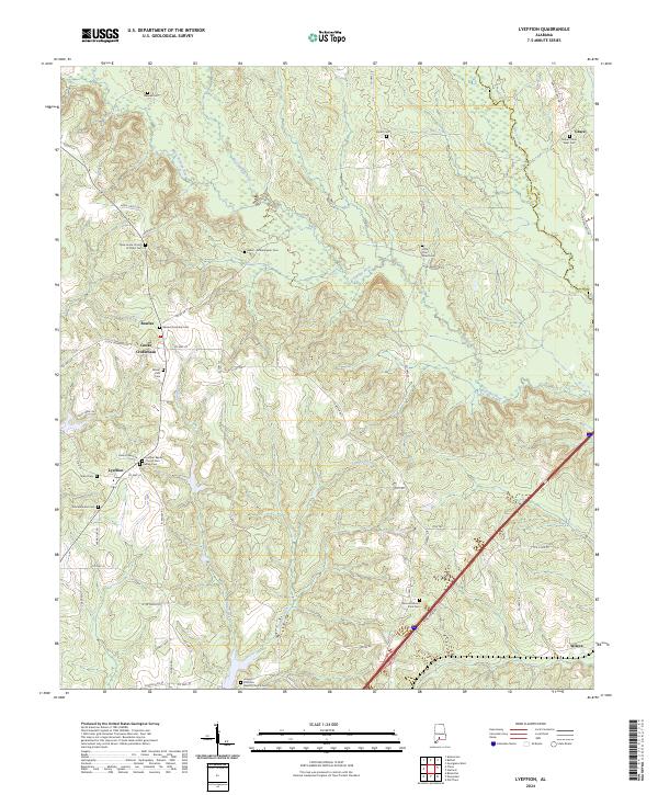 US Topo 7.5-minute map for Lyeffion AL