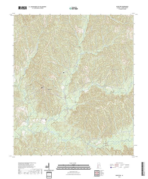 US Topo 7.5-minute map for McEntyre AL