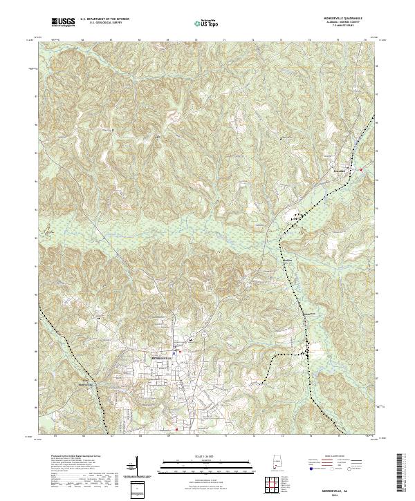 US Topo 7.5-minute map for Monroeville AL