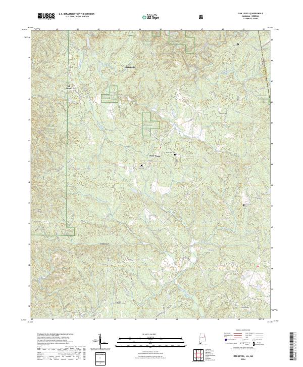 US Topo 7.5-minute map for Oak Level ALGA