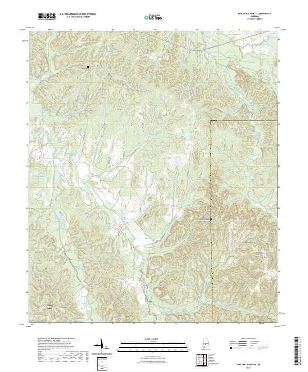 US Topo 7.5-minute map for Pine Apple North AL