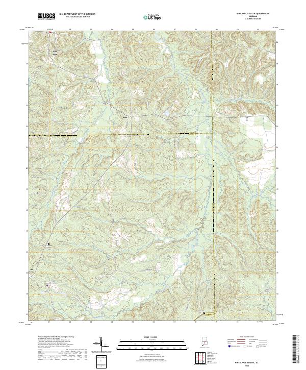 US Topo 7.5-minute map for Pine Apple South AL