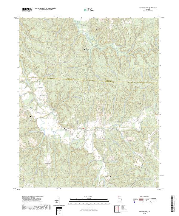 US Topo 7.5-minute map for Pleasant Site AL