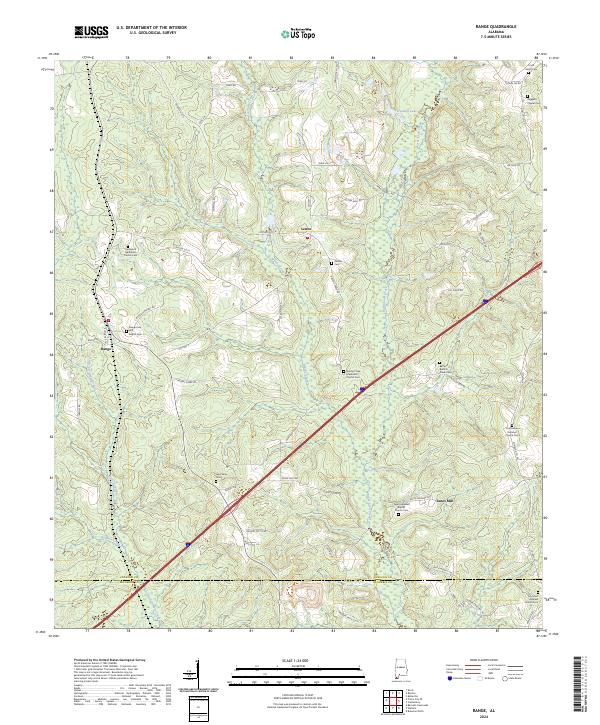 US Topo 7.5-minute map for Range AL