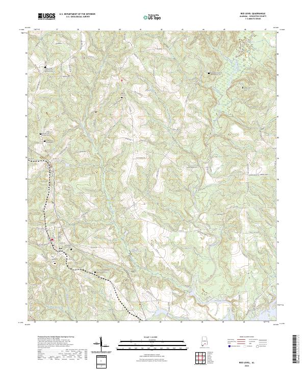 US Topo 7.5-minute map for Red Level AL