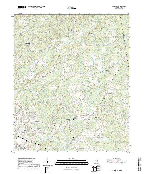 US Topo 7.5-minute map for Roanoke East ALGA