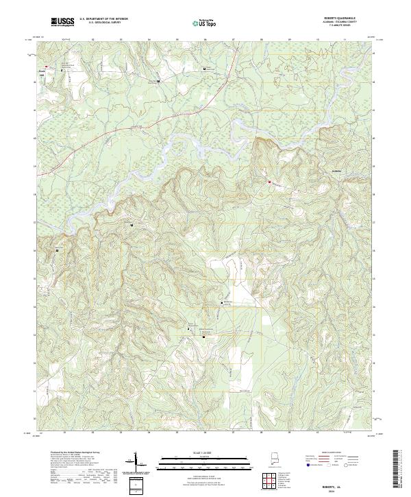 US Topo 7.5-minute map for Roberts AL