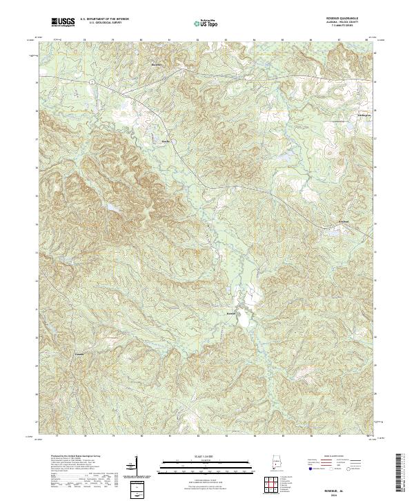 US Topo 7.5-minute map for Rosebud AL