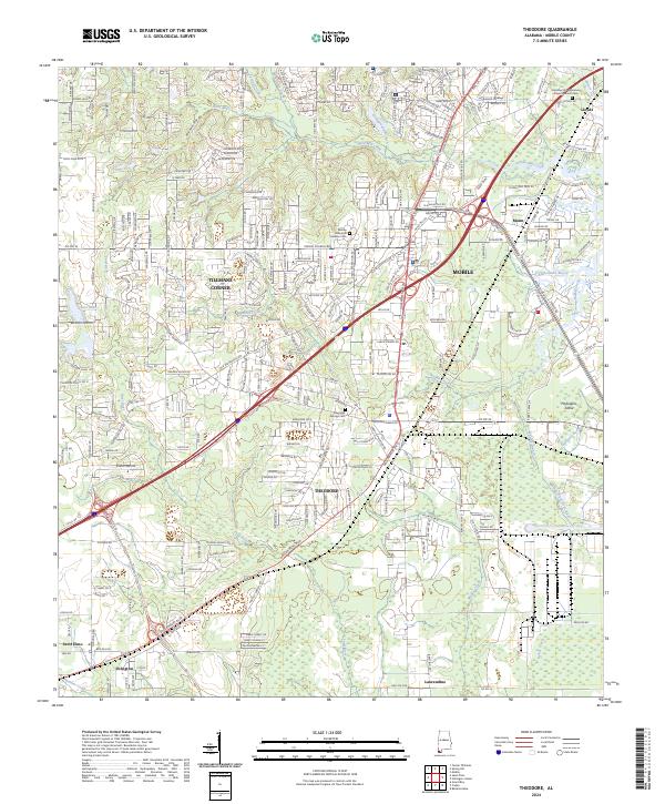 US Topo 7.5-minute map for Theodore AL