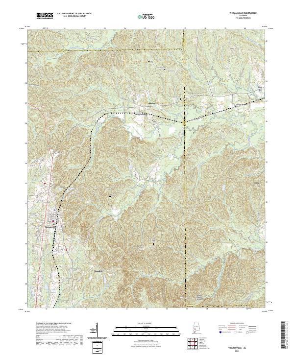 US Topo 7.5-minute map for Thomasville AL