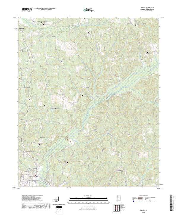 US Topo 7.5-minute map for Vernon AL