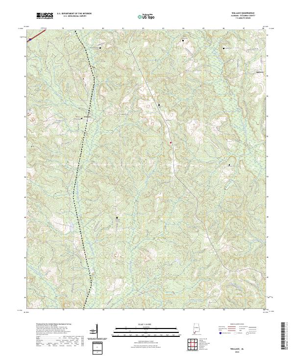 US Topo 7.5-minute map for Wallace AL