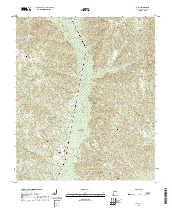 US Topo 7.5-minute map for Whatley AL