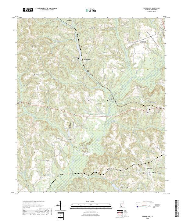 US Topo 7.5-minute map for Youngblood AL