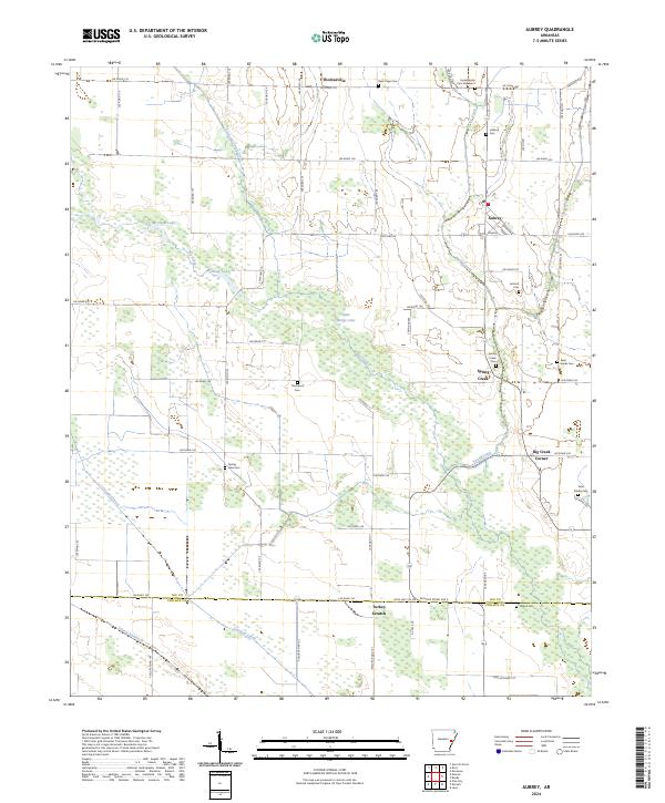 US Topo 7.5-minute map for Aubrey AR