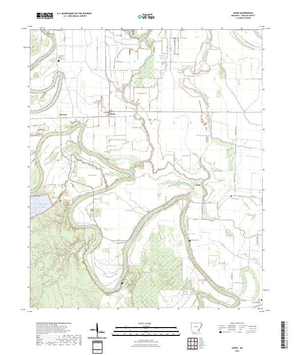 US Topo 7.5-minute map for Avery AR