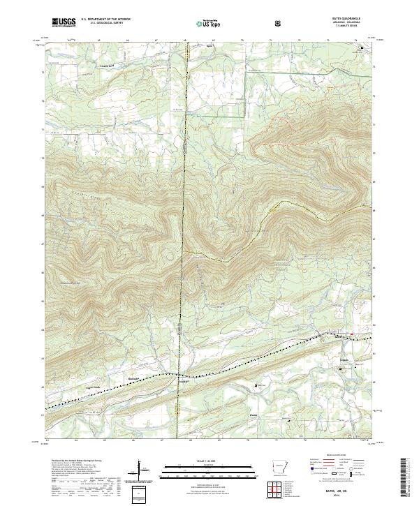 US Topo 7.5-minute map for Bates AROK