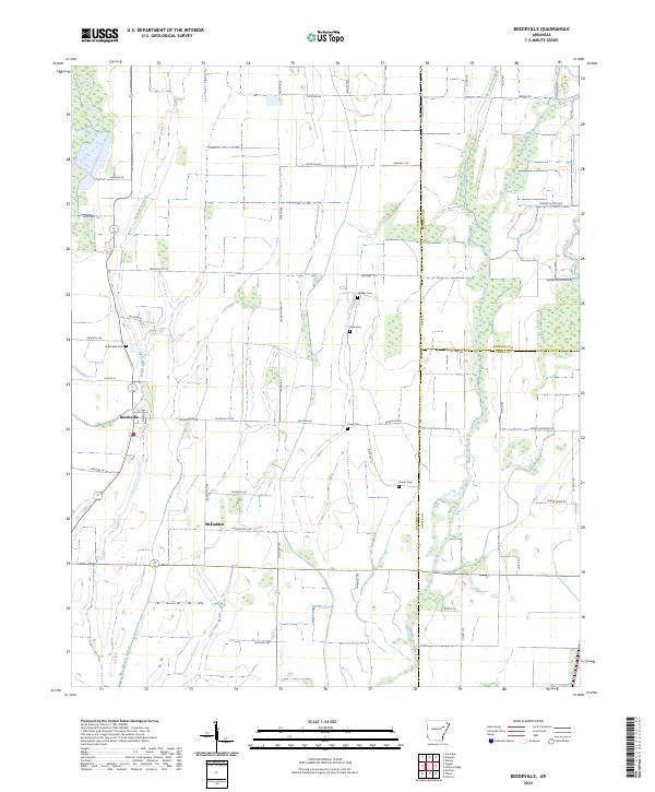 US Topo 7.5-minute map for Beedeville AR