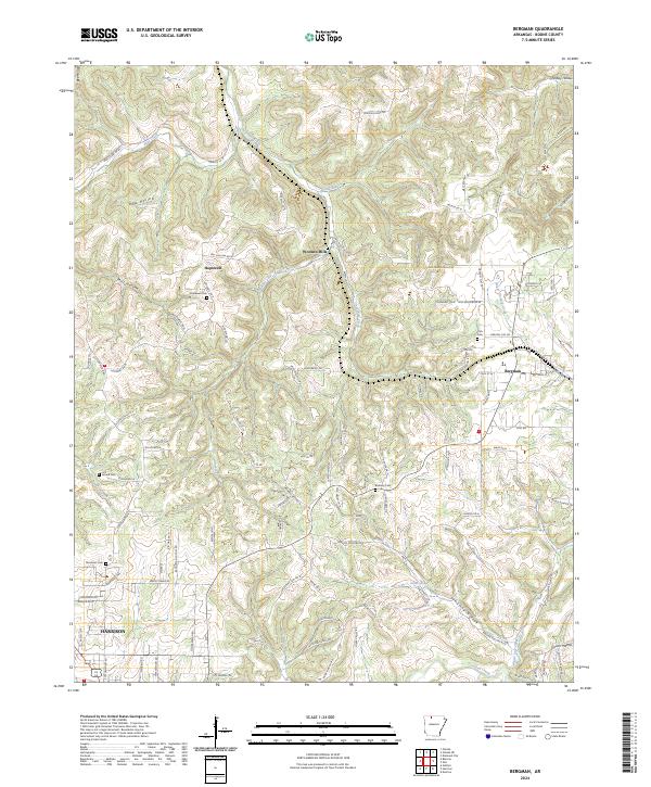 US Topo 7.5-minute map for Bergman AR