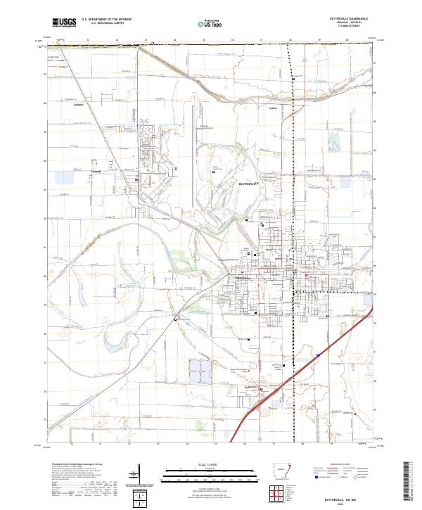 US Topo 7.5-minute map for Blytheville ARMO – American Map Store