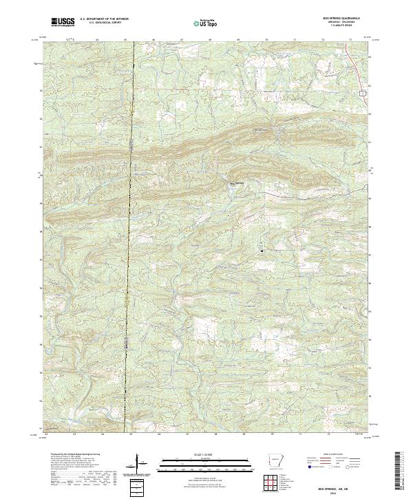 US Topo 7.5-minute map for Bog Springs AROK