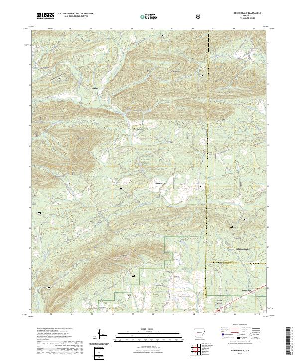 US Topo 7.5-minute map for Bonnerdale AR