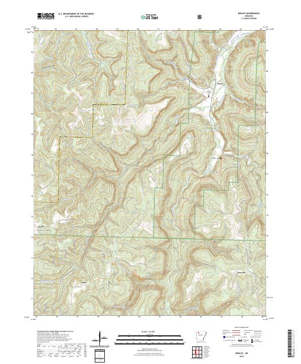 US Topo 7.5-minute map for Boxley AR – American Map Store